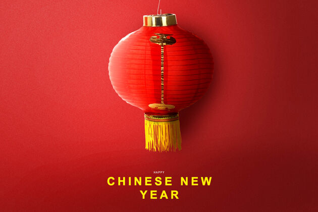 夜晚彩灯背景快乐中国新年灯庆祝幸运