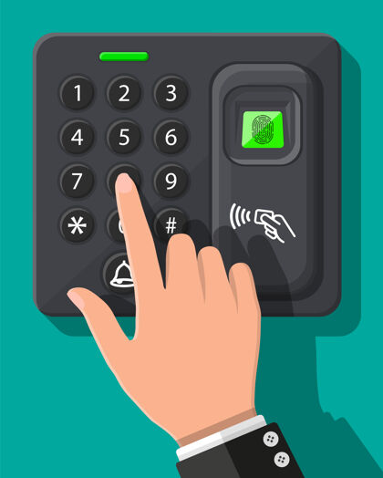 指纹密码和指纹安全装置在办公室或家门口识别钥匙设备