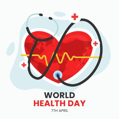 平面世界卫生日插图4月7日意识世界卫生日