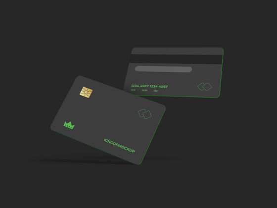 展示信用卡模型设计在三维渲染优雅礼品卡产品