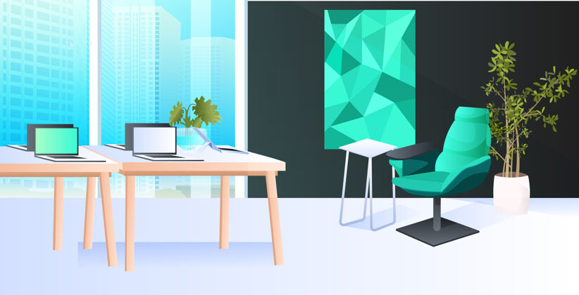 商业现代橱柜室内创意协同工作中心无人开放空间办公室带家具水平空旷的地方卡通空间