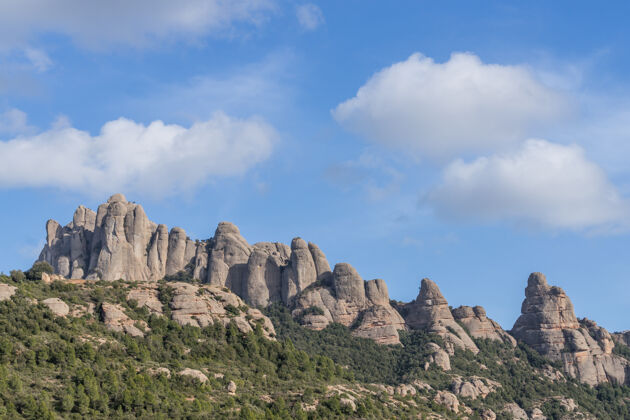 风景蒙特塞拉特山脉风景 白天景色加泰罗尼亚风景西班牙