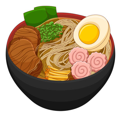 拉面拉面在平面设计风格的日本美食插画营养食品膳食
