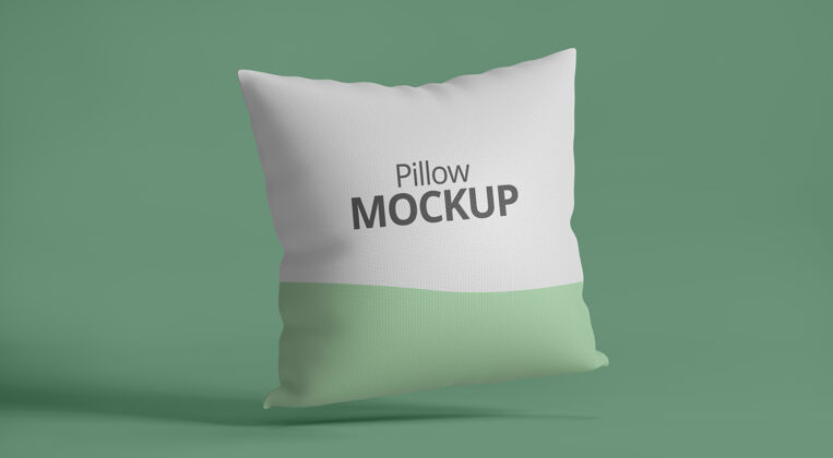 模型枕头模型与绿色背景枕头模型枕头家居装饰