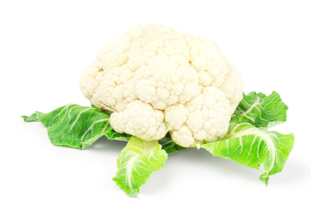 食品新鲜花椰菜隔离在白色蔬菜有机花椰菜