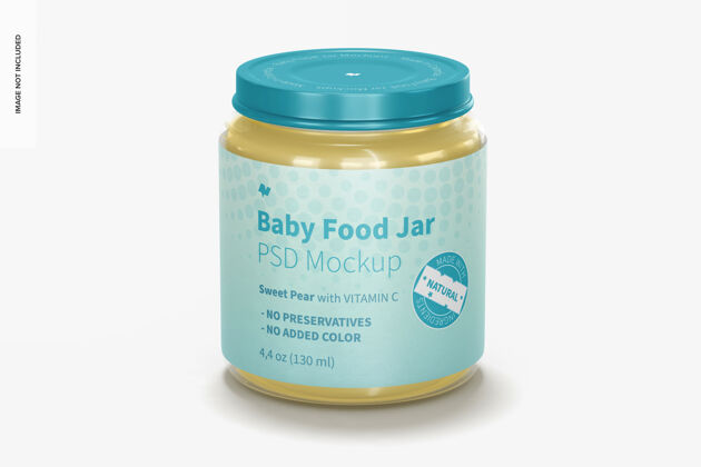 罐子模型婴儿食品罐模型 前视图玻璃罐子宝贝罐子