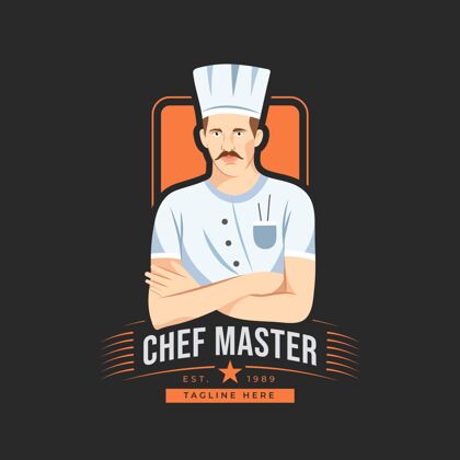 企业标识详细的厨师标志模板徽标厨师企业