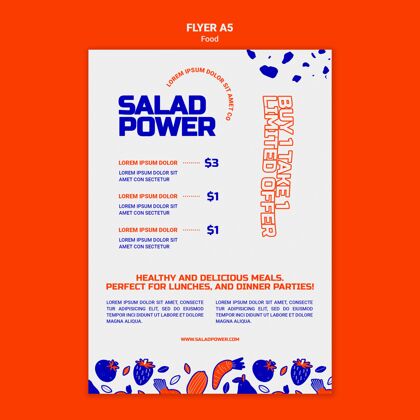 膳食沙拉力量垂直传单传单沙拉营养