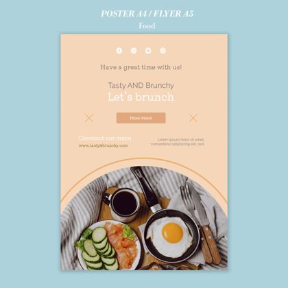 传单模板食品海报和传单模板设计极简主义印刷模板食品