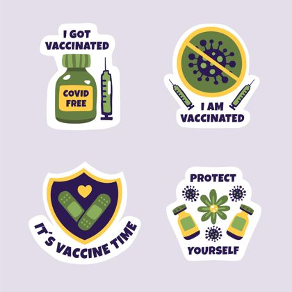 流感手绘疫苗接种运动徽章收集收集徽章大流行