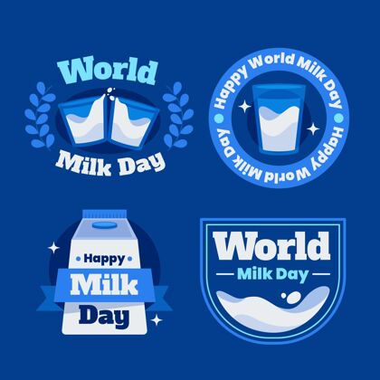 分类平板世界牛奶日徽章收藏事件标签收集庆典