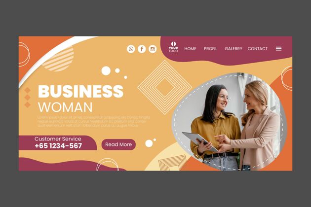 企业家带照片的女商人网页模板工作女商人专业人士