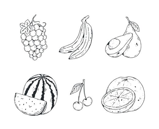 美味手绘水果系列水果手绘扁平设计