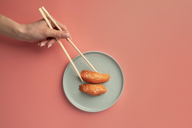 食品俯瞰各种寿司美食美味厨房安排