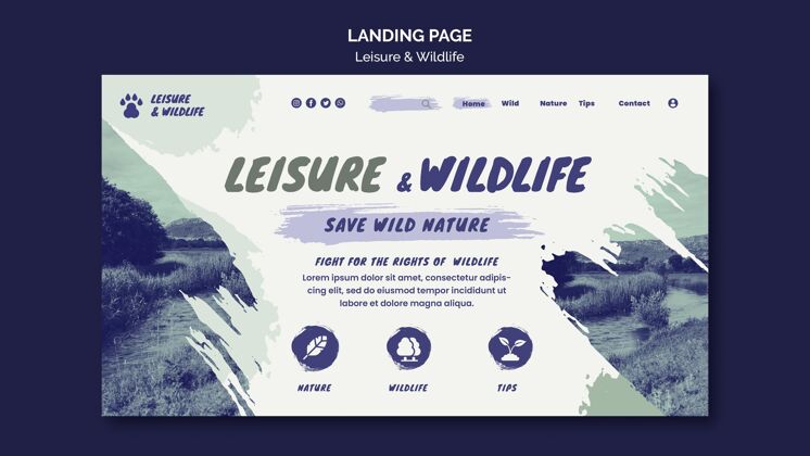 旅游休闲和野生动物登录页网页模板登陆页休闲
