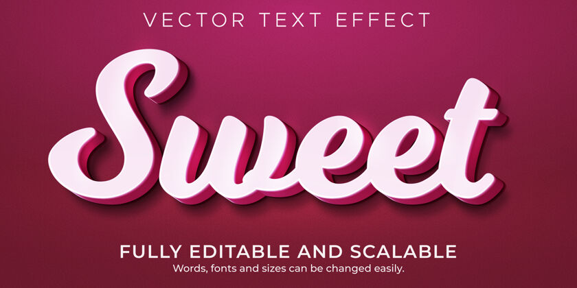 排版甜美的粉红色文字效果 可编辑的轻和软文字风格生日灯光宝宝淋浴