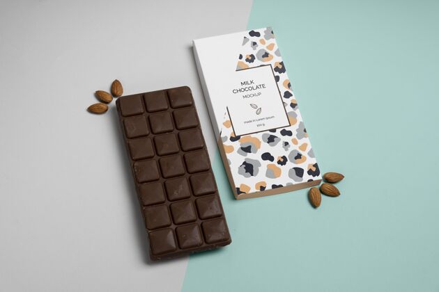 巧克力巧克力包装模型标签俯视图包装模型