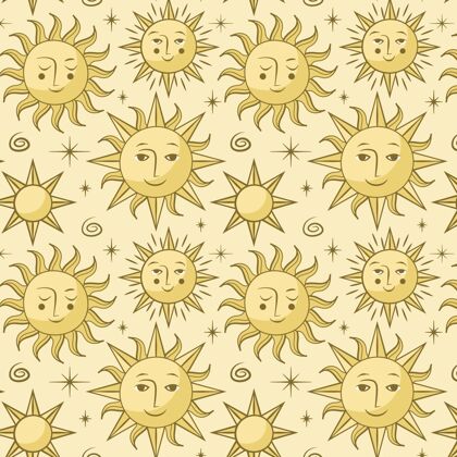 材料太阳图案手绘背景设计壁纸