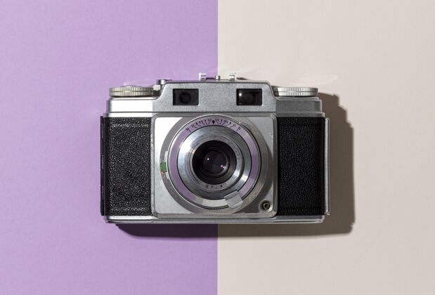 安排顶视图老式相机组成古董分类记忆