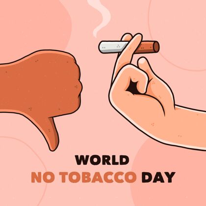 5月31日手绘世界无烟日插画世界无烟日不健康意识