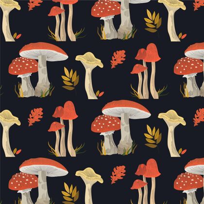蘑菇手绘蘑菇图案墙纸蘑菇背景背景
