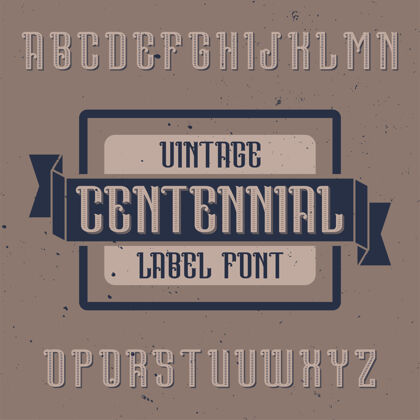 设计复古字母和标签字体命名为centennial旧哥特式字体