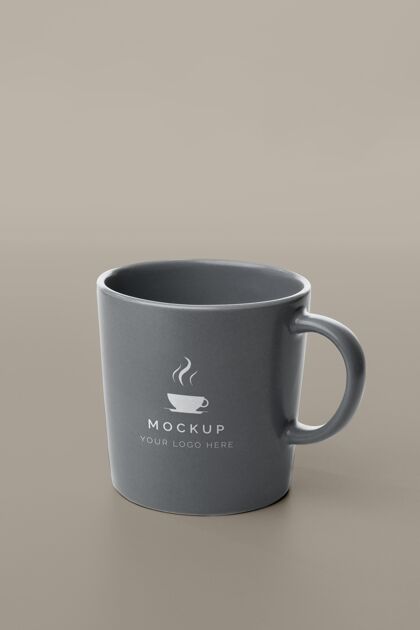 咖啡杯子和咖啡模型放在桌子上商标模型咖啡模型