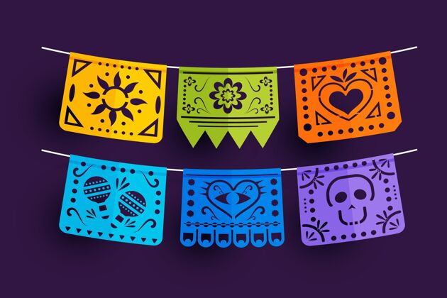 平面设计扁墨西哥装饰收藏cincodemayo庆典节日包装