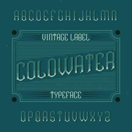 类型老式标签字体命名为coldwater刮痕拉丁语标签