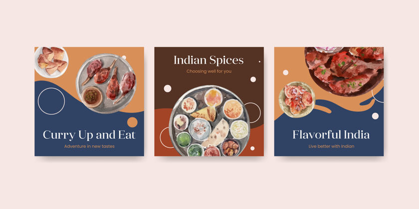 膳食用印度菜做广告模板肉类素食营销