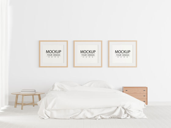 地板海报框架模型室内卧室公寓家具床