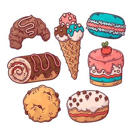 包装美味多彩的糖果系列五颜六色插图甜点