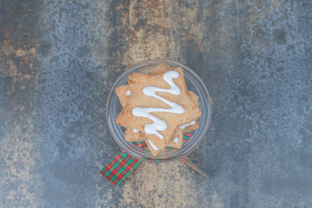 形状星型姜饼饼干装饰玻璃丝带高品质的照片星星甜点圣诞