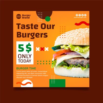 汉堡美国食品广场传单模板与汉堡美食模板营养