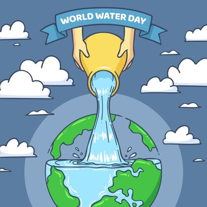 3月22日世界水日插画绘图绘图水滴