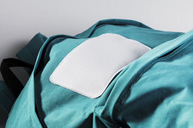 纺织品布衣服补丁模拟蓝色背包水平衣服织物