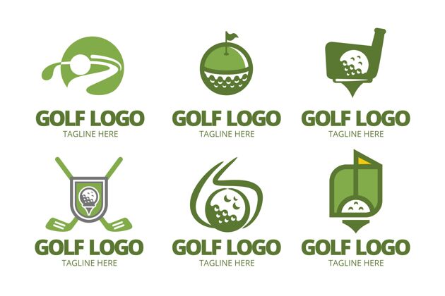 标志高尔夫标志收集在平面设计游戏设置标志