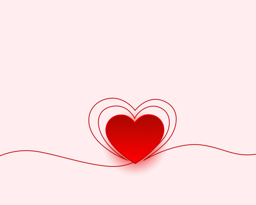 壁纸情人节快乐心形设计的最小问候图形祝愿情人节