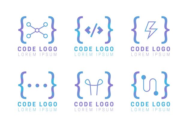 编码平面设计代码标志集品牌设置标志