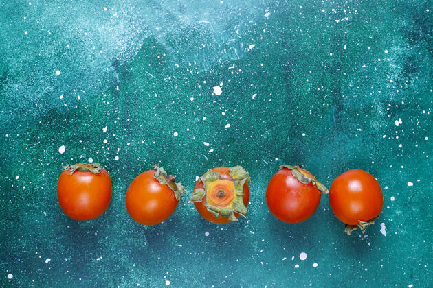 维生素新鲜的有机熟柿子水果柿子素食主义者有机