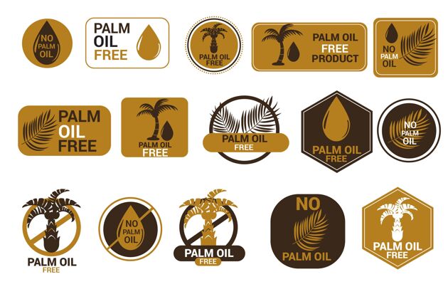 设置一套创意棕榈油徽章棕榈油收获收集
