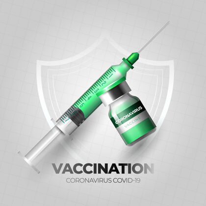 警告冠状病毒疫苗的背景概念与注射器预防Covid19疫苗疫苗