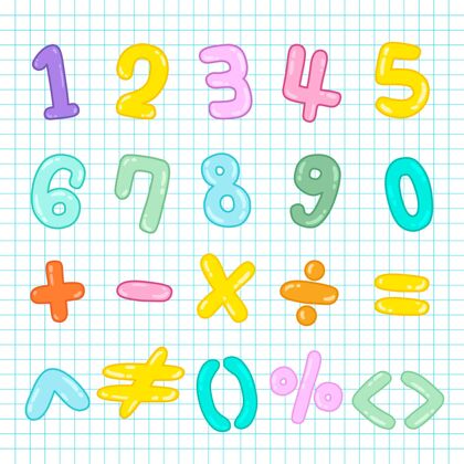 童年手绘数学符号数学数字数学符号