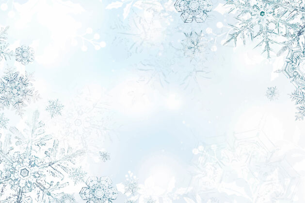 可打印冬天的雪花背景装饰冰冻装饰