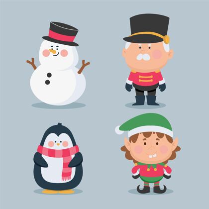事件平面设计圣诞人物系列设计欢乐十二月