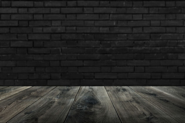 木板土生土长的木板和砖墙空白硬木地板