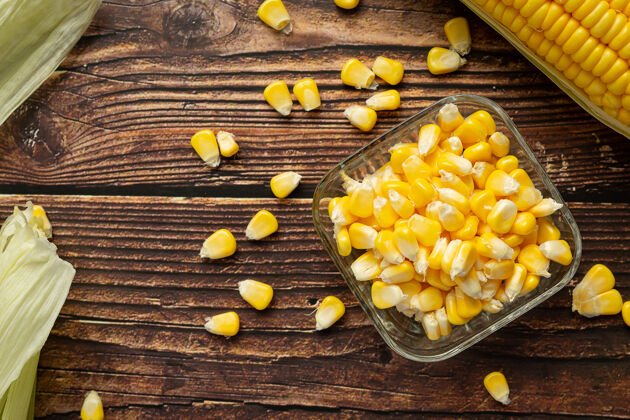 风味特写新鲜玉米即食作物食用营养