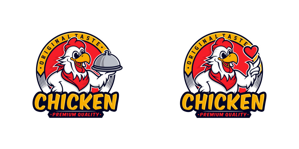 圆圈鸡吉祥物标志设计鸡肉母鸡家禽
