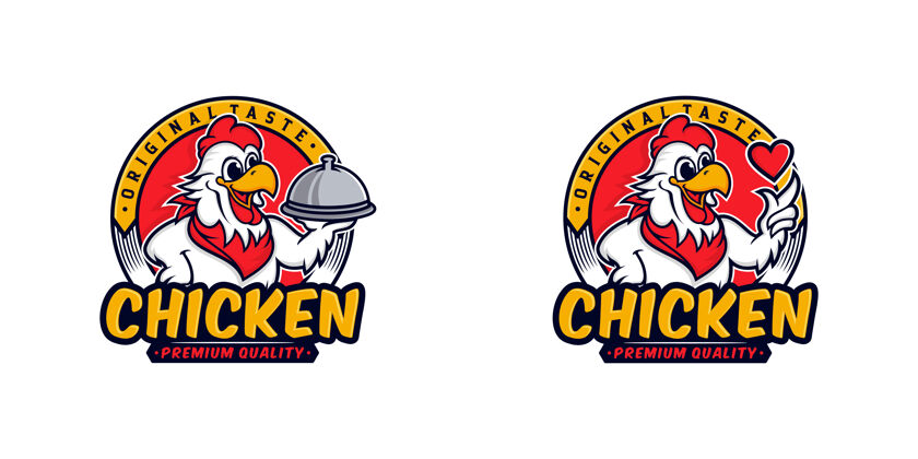 圆圈鸡吉祥物标志设计鸡肉母鸡家禽