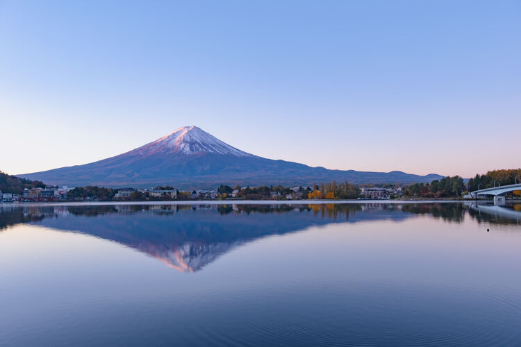 户外富士山的美丽全景风景富士山旅程